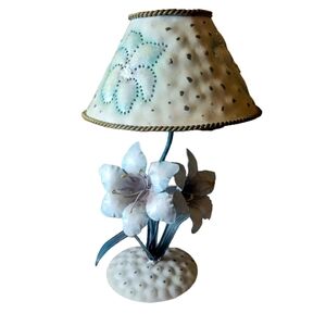 Home Interiors Floral Metal Candle Holder Fairy Lights Shabby Vintage Fairy Core